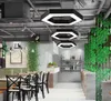 Modern Hexagonal geometria arte lâmpada LED Luz Pingente de alumínio preto LED Pendant para o Office compras para casa loja de shopping