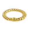 Hip Hop Jóias Miami Cuban Link Bracelete 14K 18K Ouro Vácuo Banhado Stainls Steel Curb Bracelet