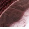 Deep Wave 99J Wine Red Ear to Ear 13x4 Spets Frontal Stängning Virgin Brasilian Bourgogne Human Hair Full Spets Frontals Deep Wavy4357023