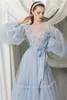 2021 New Evening Dresses Long Sleeves Lace Appliques Prom Gowns Custom Made Tea-Length Plus Size A Line Special Occasion Dress