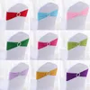 100 stks/partij Lycra Spandex Stoel Cover Sash Bands Met Gesp Bruiloft Banket Stoel Decoratie