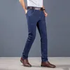 Jiubl Men's Stretch-Fit Jeans Business Casual Classic Style Fashion Denim Trousers bekväma män Pants 201128