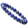 Hoge kwaliteit Natuursteen Lapis Lazuli Kralen Armbanden voor Vrouwen Mannen Mode Energy Armband Elastical Jewelry Gift