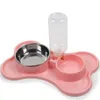 Stainless Steel Nonslip Pet Bowls Dog Water Bottle Puppy Cat Drink Food Double Feeder Supplies Y200917
