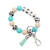 UPS Mama Mama Beads Braceletes Keyring Liga Festa Favor Comida Grau Pulseiras Beech Tassel Chaves Cadeia Pingente de Couro Pingente