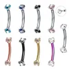 Tongue Rings 1pc Surgical Steel Curved Barbell Colorful Crystal Zircon Eyebrow Ring Piercing Lip Snug Daith Helix Rook Earring Q sqcOTb