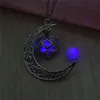 Glow in the Dark Moon Necklace Fluorescence Love Locket Halsband Kvinnor Halsband Fashion Jewelry Will och Sandy New