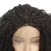 Afro Kinky Curly Synthetic Lacefront Wig 14~26 inches Black 2# perruques de cheveux humains Lace Front Wigs 19511-2