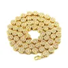 Chains Karopel Gold Color Hip Hop Iced Cuban Flower Chain And 1 Row Tennis Choker Necklace Party Gift Jewelry 1Set/3pcs1