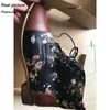 MrCave Men Laarzen Mode Ronde Teen Botas Lace Up PU Lederen Schoenen Zapatos de Hombre Winter Heren Booties Bloemen Print Enkellaarzen 201127