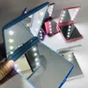 new Lady LED Makeup Mirror Cosmetic 8 LED Mirror Folding Portable Travel Compact Pocket led Mirror Lights Lamps2731521