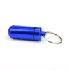 Travel Aluminum Alloy Waterproof Pill Box Case Keyring Key Chain Medicine Storage Organizer Bottle Holder Container Keychain Free Shipping