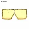 Zenottik Kare Boy Güneş Gözlüğü Moda Shades Kadınlar Vintage Renkli Rhinestone Büyük Tam Çerçeve UV400 Güneş Gözlükleri