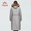 Astrid Winter Womens cappotto donna lungo caldo parka giacca moda con cappuccio in pelliccia di procione grandi taglie abbigliamento femminile 3570 201210