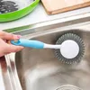 Kitchen Hangable Cleaning Brush Creative Long Handle Steel Ball Brush To Oil Wash Pot Brush Dish H jllFXx