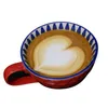 세라믹 핸드 페인트 커피 컵 창조적 인 빈티지 컵 카페 바 용품 엠보싱 성격 우유 아침 컵 창조적 선물 T200506