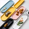 Rektangulär keramisk tallrik Serviceset sätter kreativ personlighet hushållsplan snack sushi plattor japansk stil