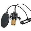 Microphone à condensateur professionnel BM 800, pour ordinateur, Studio Audio, enregistrement Vocal, alimentation fantôme, filtre pop, carte son