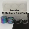 Freemax M Mesh Pro 2 5ml 탱크 백 일반 3ml 전구 튜브 투명 무지개 교체 유리 튜브 확장 거품 지방 보이 3pcs/박스 소매 패키지