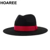 HOAREE Hommes Femmes Panama Chapeau Élégant Noir Vert Paille Soleil Chapeaux Style Britannique Jazz Fedora Été Plage Marque Trilby Large Bord Chapeau Y200714