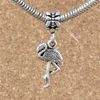 100st / lot dangle antika silver flamingo charm hängsmycke för smycken gör armband halsband DIY tillbehör 12x35mm A-272a