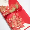 Wedding Invitations European Style Personalized Creative Wedding Invitations Custom White Red Gold Hollow Invitation Blank Inside 313W