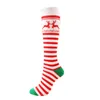 Calze a compressione natalizie per donna, uomo, calze sportive da corsa al ginocchio, per calcio, ciclismo, calze unisex, calze stampate a righe con cervo
