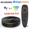 T95Q Android 9.0 Akıllı TV Kutusu Amlogic S905X3 Dört Çekirdekli CPU 5G WiFi 4 K H.265 4G 32G Set Üst Kutusu 4G64G Bluetooth Media Player Renkli Işık