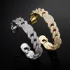 Bracelet unisexe pour hommes et femmes, plaqué or, CZ, cubain, bijoux Hip Hop, cadeau