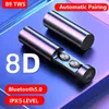 B9 TWS Bluetooth-oortelefoon Draadloze Oortelefoon 8D HIFI Sport met Mic-oordopjes Gaming Muziek Headset voor Xiaomi Huawei iPhone