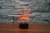 Blad 3D Illusion LED Lamp Nachtlampje 7 RGB Kleurrijke USB Powered 5e Batterij Bin Touch Button Dropshipping Geschenkdoos Groothandel