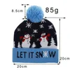 Nieuwheid LED Kerstmis gebreide hoed mode Xmas Lightup Beanies hoeden Outdoor Light Pompon Ball Ski Cap W912198223632