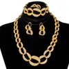 Dubai guldsmycken sätter arabiska halsband armband örhängen ring set afrikanska kvinnor brud bröllop gåva etiopiska krage smycken 202807