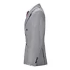 2021 Grey Classic Mens Garnitury Groom Tuxedos Groomsmen do obiadów wesele Dinner Mężczyźni Najnowsze Stroje Best Man Business Blazers (kurtka + spodnie)