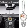 Sublimation Big Wings Necklaces Pendants Blanks Car Pendant Angel Wing Rearview Mirror Decoration Hanging Charm Ornaments SEAWAY RRF13726