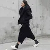 [EAM] engrosamiento con capucha negro abrigo corto acolchado de algodón de manga larga suelta Fit mujeres Parkas moda primavera otoño JI08 211216