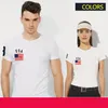 Unga mäns polos t-shirts sommar ny broderad polos singlet kort ärm rund nackskjorta smal t-shirt trend