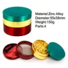 Metal zinc alloy 4-layer 55mm grinder smoker smoking set smoking accessories wholesale