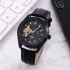Business Luxury mens watches Top brand leather strap wristwatches mechanical automatic movement Moon phase flywheel watch for men's Father's Day Gift montre de luxe
