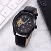 Business Mens Watchs Top Brand Brand Leather Strap Wristcs mécaniciens Mouvement automatique Moon Phase de mouche Veille pour la fête des hommes Gift de la fête des hommes Montre de Luxe