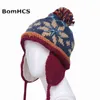 BomHCS 100% fatto a mano in stile etnico all'uncinetto Mosaico Parquet Beanie Cappello lavorato a maglia Berretto invernale da donna 211229