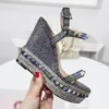Designers Platform Wedge Sandals Espadrille Shoes Women039s High Heel Summer Sandals Silver Glittercovered Leather 9720969