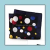 Näsdukar Modeaccessoarer 23x23 Cm Mans Pocket Square Hanky Printing Polka Dot Floral Chest Handduk Big Size Näsduk för Herr Sui