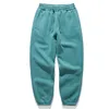 Men's Pants Mens Plain Fleece Trousers Drawstring Joggers HipHop Men Solid Color Elastic Waist Sweatpants 2023AW Couple Loose