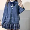 Japońskie dziewczyny Loli V-Neck JK Mundury Cute Sweet Sweter Kurtki Scargan Kobiety Student School College Style Cosplay Costumes1