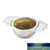 Coador de chá de aço inoxidável de 6,5 cm com copo inferior Filtro de especiarias para chá a granel de alça dupla Coador de chá reutilizável Acessórios para bule