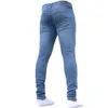 Hot Mens Skinny Jeans Super Skinny Jeans Hommes Non Déchiré Stretch Denim Pantalon Taille Élastique Grande Taille Européenne Long Pantalon