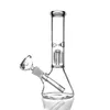 Hookah glass bong water pipe 2022 latest 9.5inches transparent perforated tree branch bubbler ice catcher beaker bongs dab rig with 14mm bowl joint and downstem