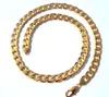 Klassisk mäns 18K Real Yellow Solid Gold Chain Halsband 23 6inch 10mm SQCKFTU Queen66215n