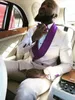 Doble botonadura padrino de boda chal púrpura solapa novio esmoquin marfil hombres trajes boda graduación hombre chaqueta pantalones corbata Z891274t
